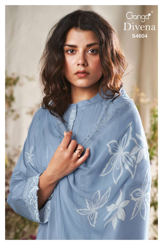 Ganga Fashion Divena 4604 Dress Material Wholesale Catalogue - Amrah Wholesale