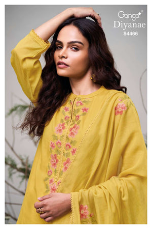 Ganga Fashion Diyanae 4466 Premium Pure Mul Dress Material Wholesale