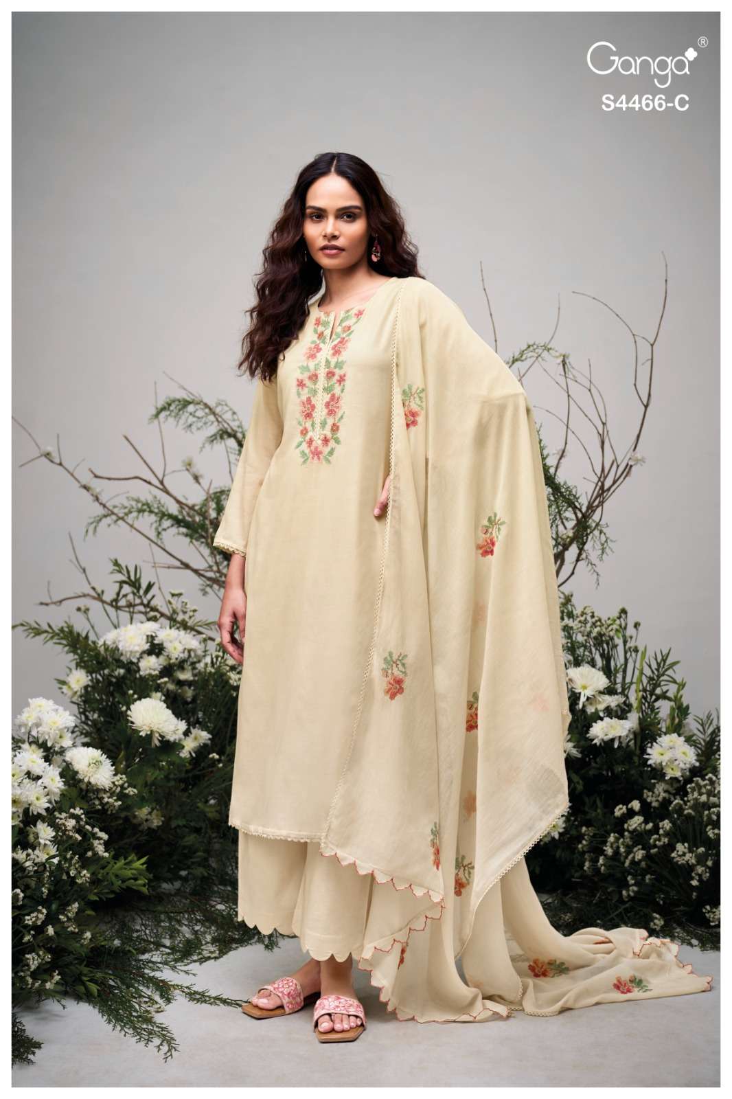Ganga Fashion Diyanae 4466 Premium Pure Mul Dress Material Wholesale - Amrah Wholesale