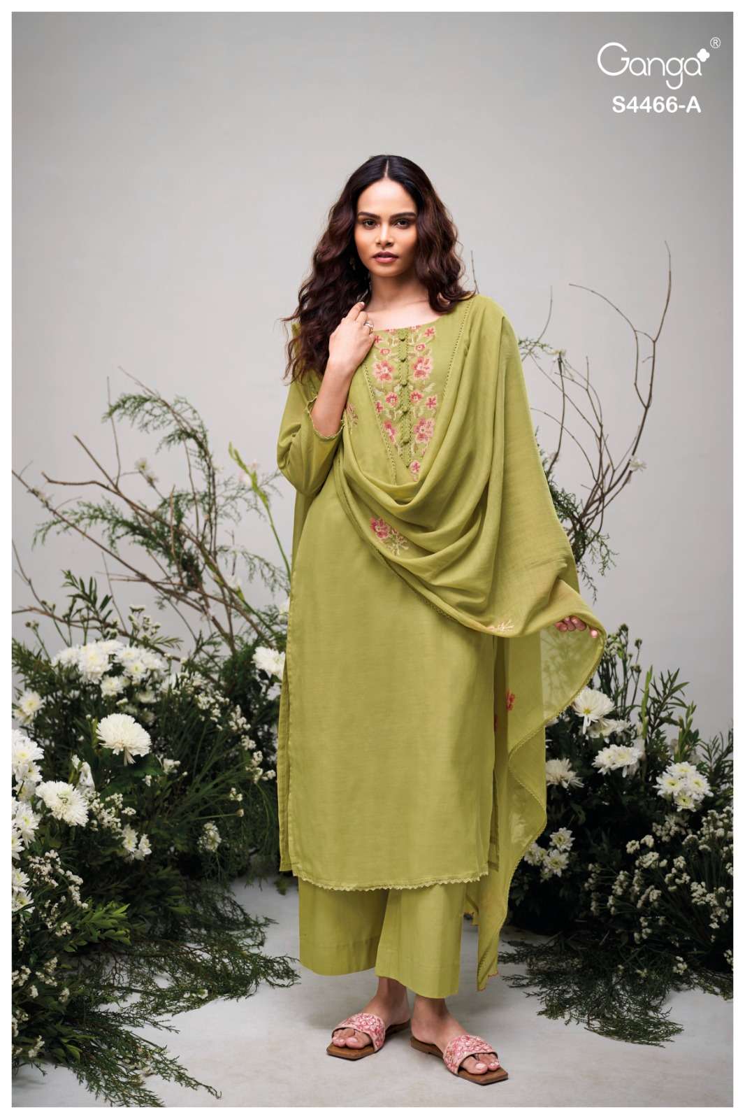 Ganga Fashion Diyanae 4466 Premium Pure Mul Dress Material Wholesale - Amrah Wholesale