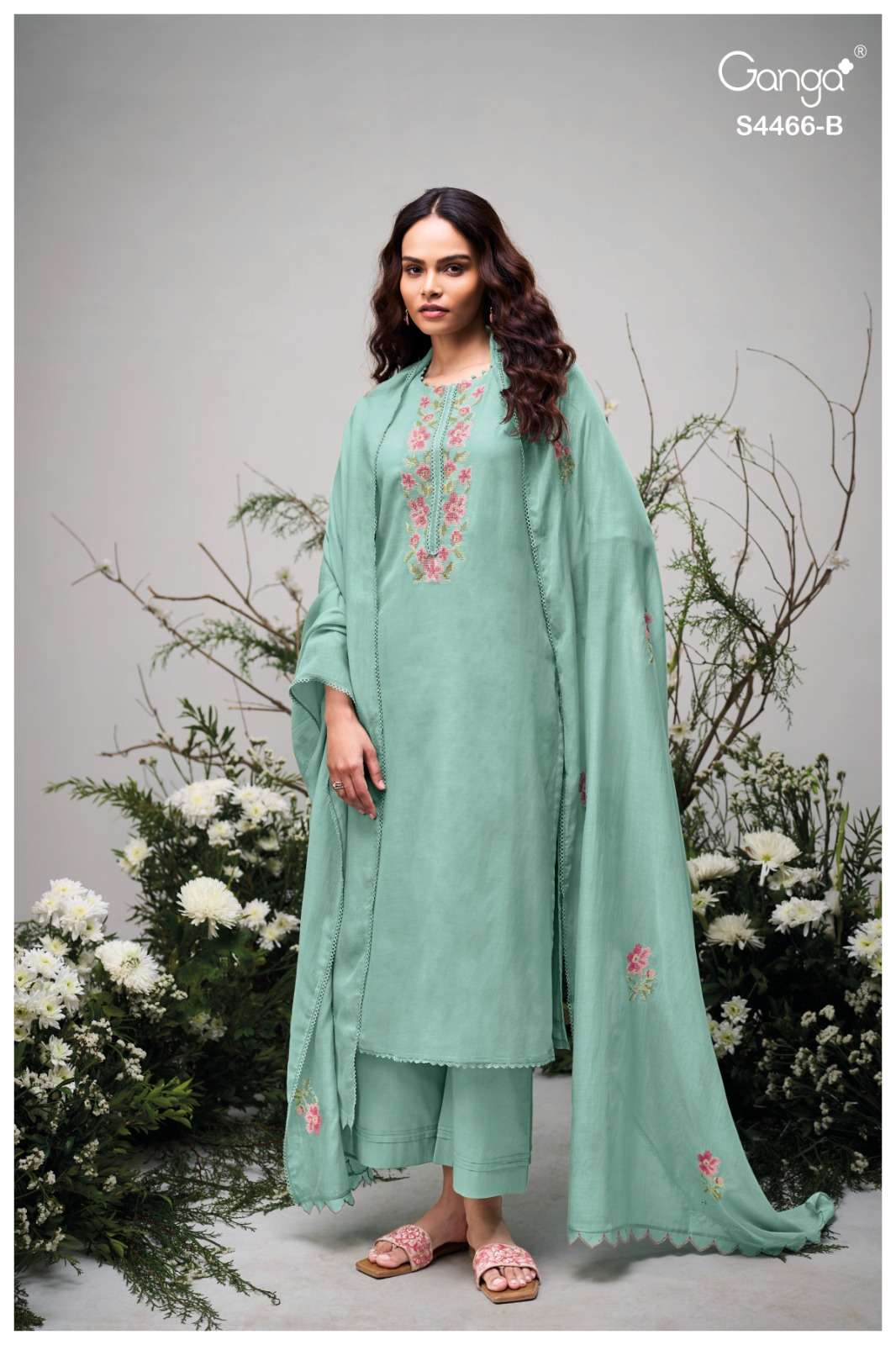 Ganga Fashion Diyanae 4466 Premium Pure Mul Dress Material Wholesale - Amrah Wholesale
