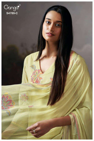 Ganga Fashion Dovinia 4789 Fancy Ladies Dress Material - Amrah Wholesale