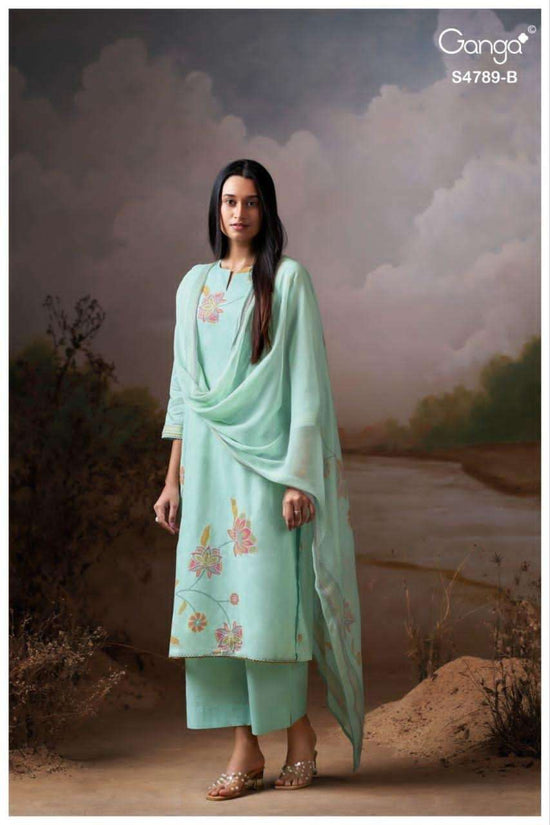 Ganga Fashion Dovinia 4789 Fancy Ladies Dress Material - Amrah Wholesale