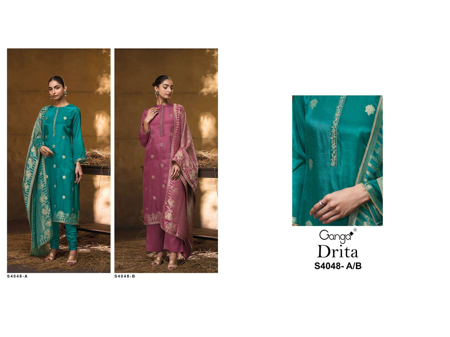 Ganga Fashion Drita 4048 Premium Jamwar Silk Dress Material