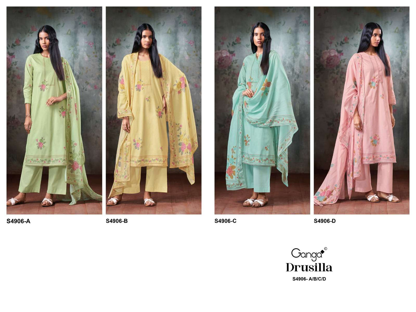Ganga Fashion Drusilla 4906 Premium Cotton Dress Material - Amrah Wholesale