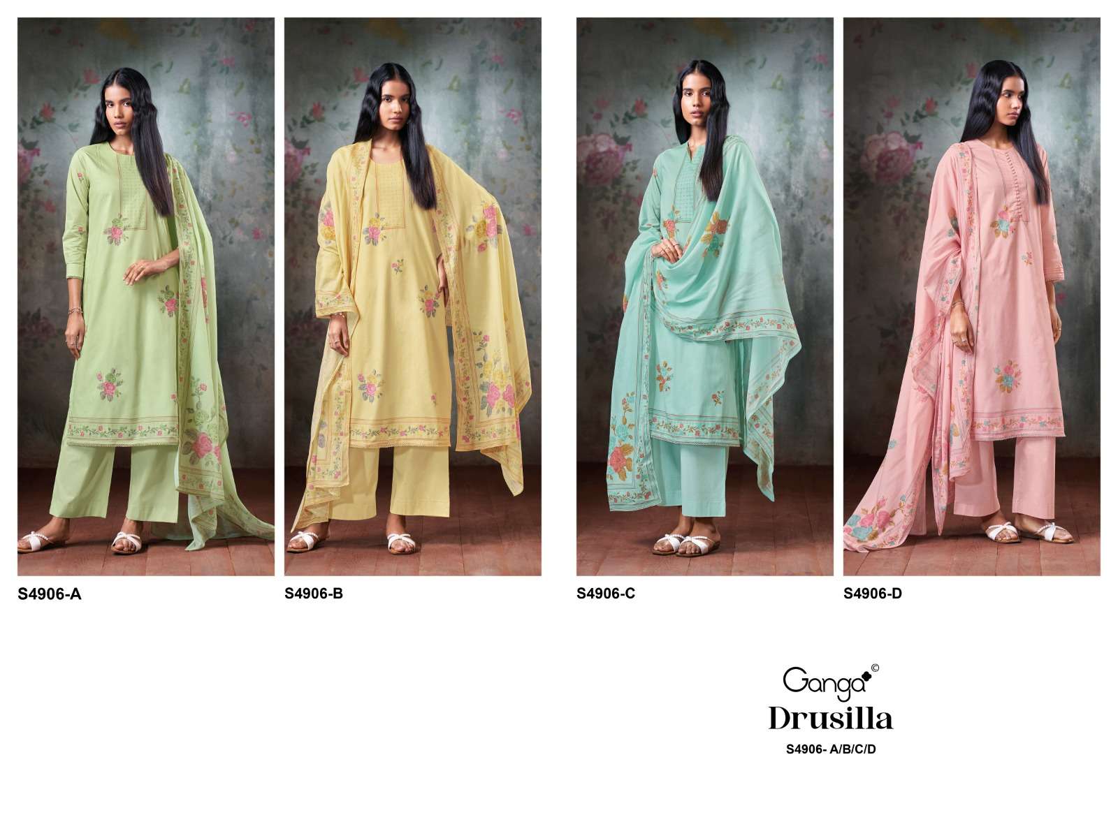 Ganga Fashion Drusilla 4906 Premium Cotton Dress Material - Amrah Wholesale