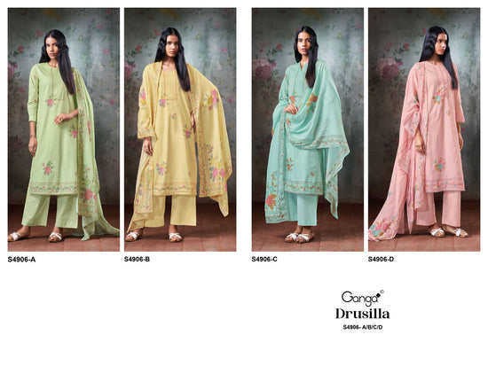 Ganga Fashion Drusilla 4906 Premium Cotton Dress Material - Amrah Wholesale