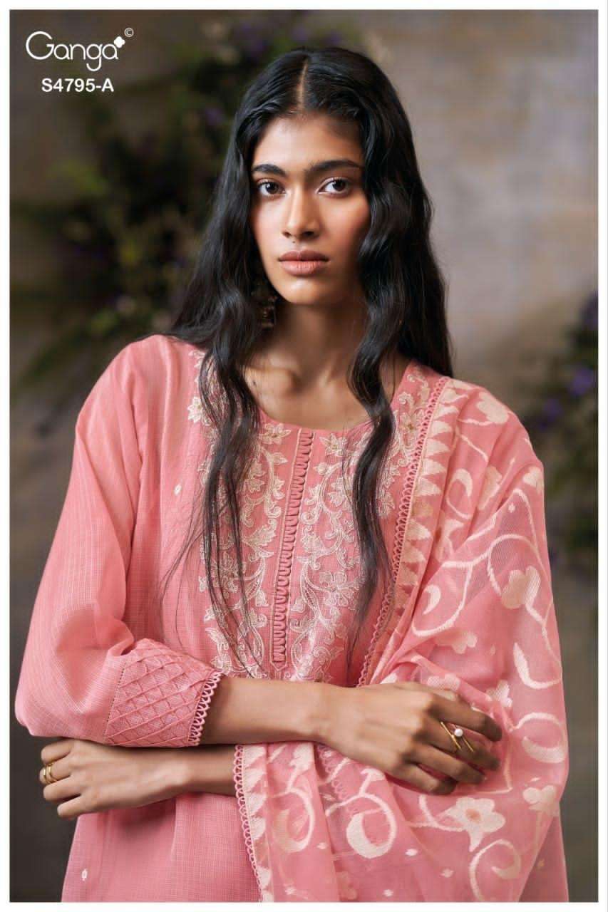 Ganga Fashion Dusnea 4795 Premium Bemberg Kota Dress Material - Amrah Wholesale