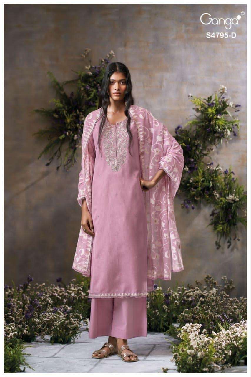 Ganga Fashion Dusnea 4795 Premium Bemberg Kota Dress Material - Amrah Wholesale