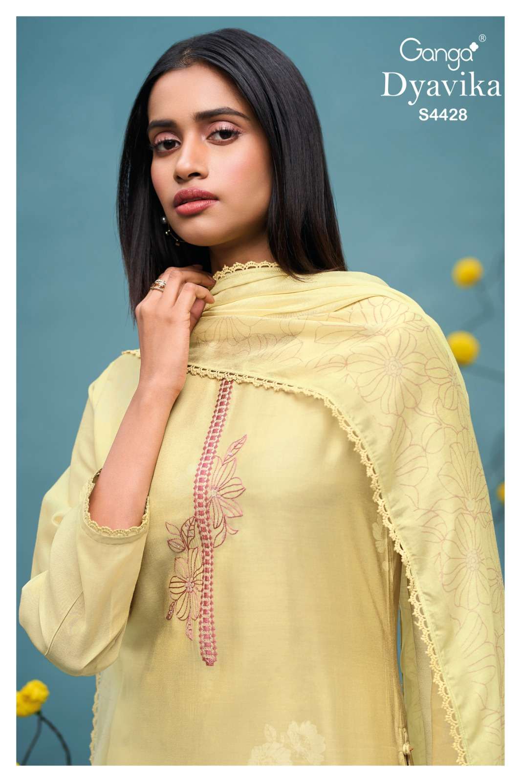 Ganga Fashion Dyavika 4428 Pure Bemberg Silk Dress Material - Amrah Wholesale