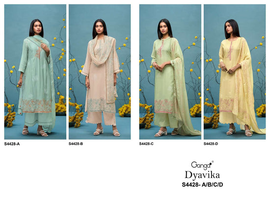 Ganga Fashion Dyavika 4428 Pure Bemberg Silk Dress Material - Amrah Wholesale