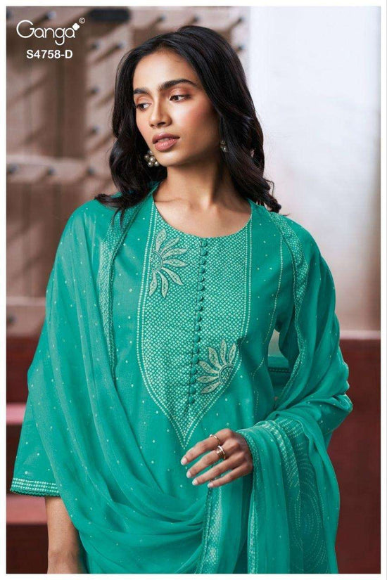 Ganga Fashion Dynza 4758 D Premium Cotton Dress Material - Amrah Wholesale