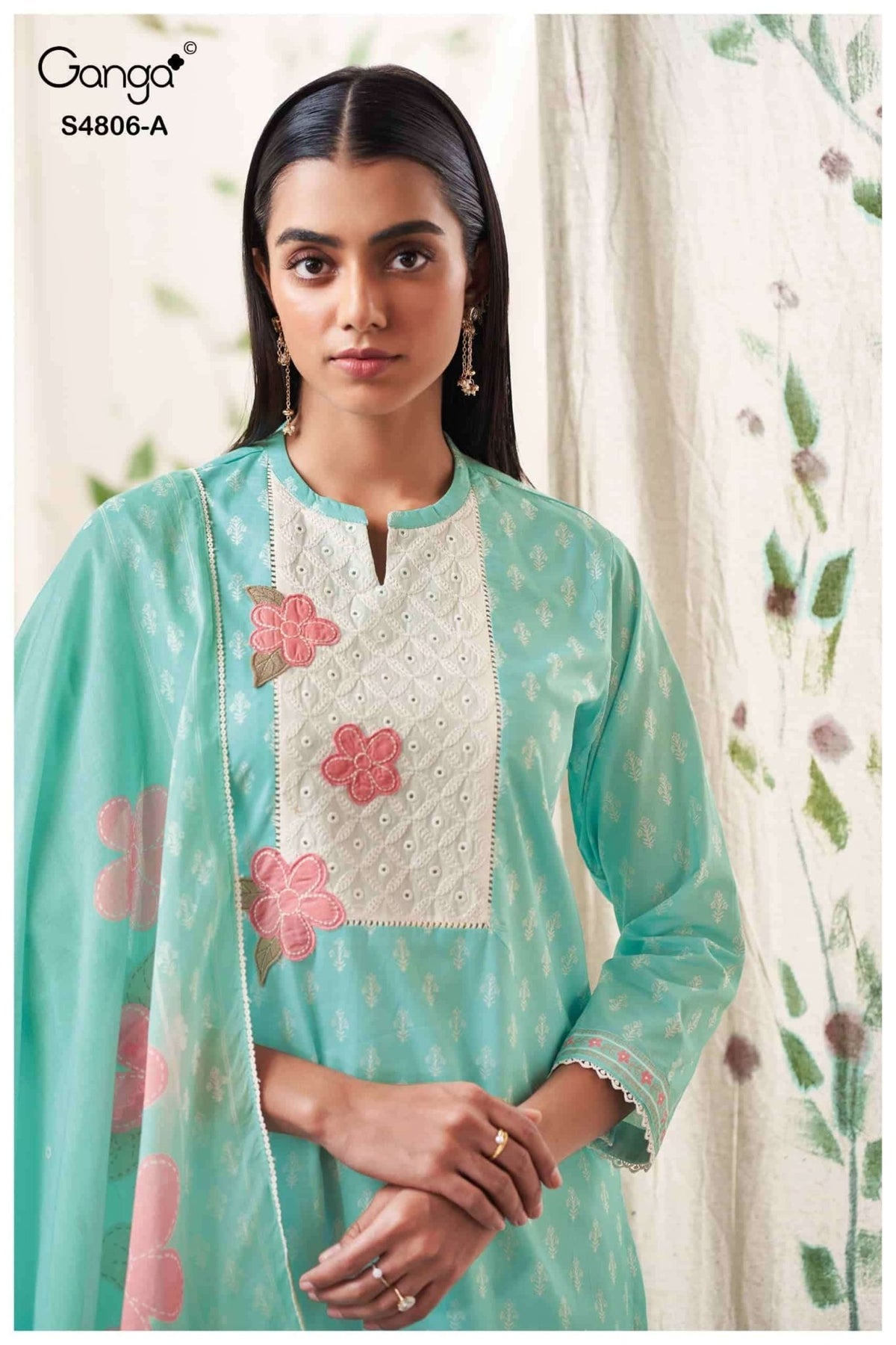 Ganga Fashion Ekaaya 4806 Premium Cotton Dress Material - Amrah Wholesale