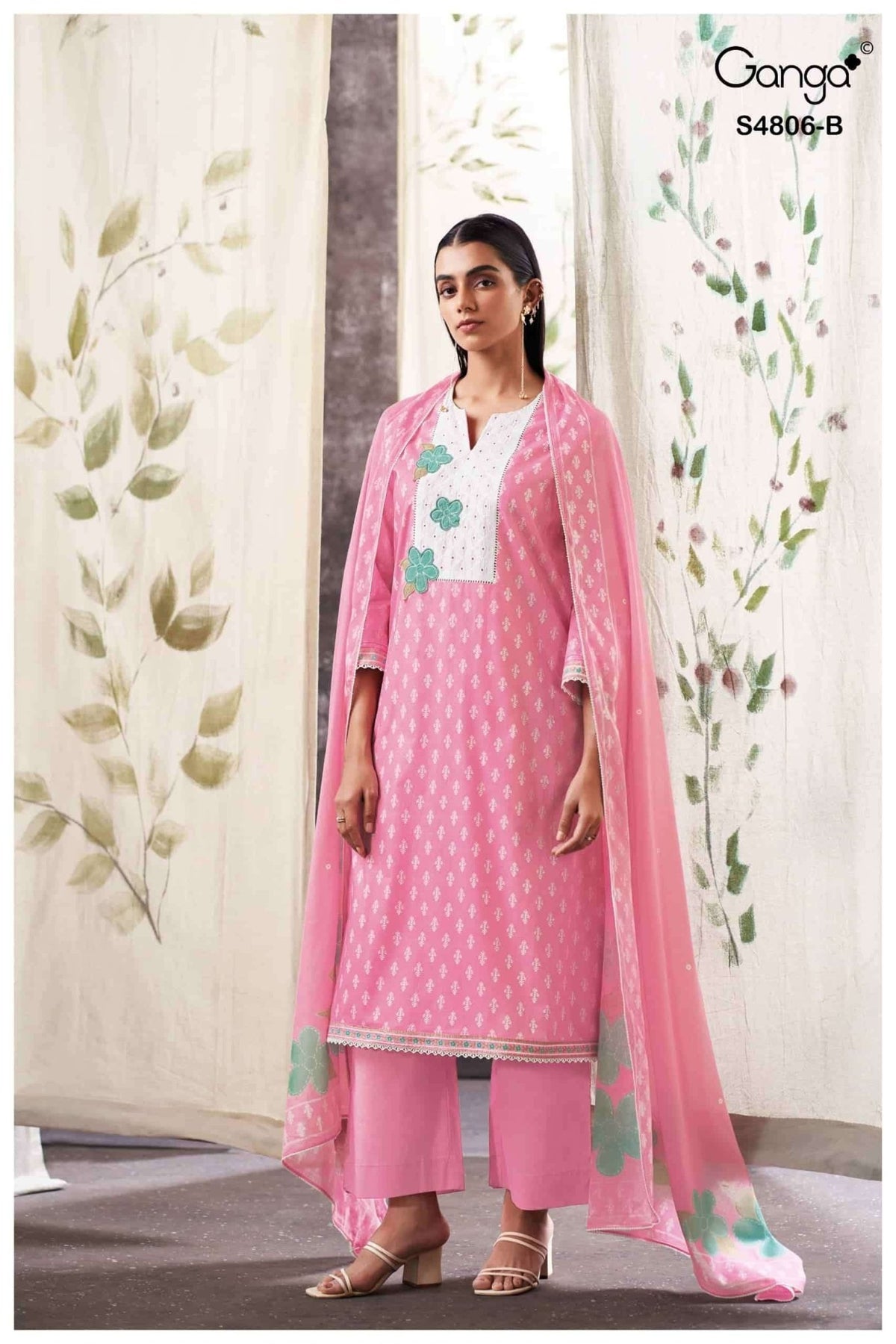 Ganga Fashion Ekaaya 4806 Premium Cotton Dress Material - Amrah Wholesale