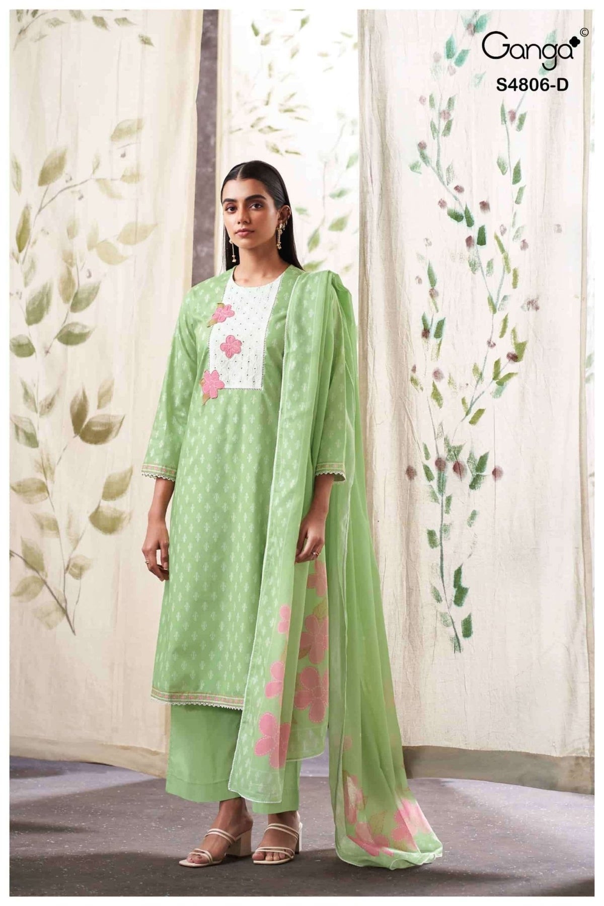 Ganga Fashion Ekaaya 4806 Premium Cotton Dress Material - Amrah Wholesale