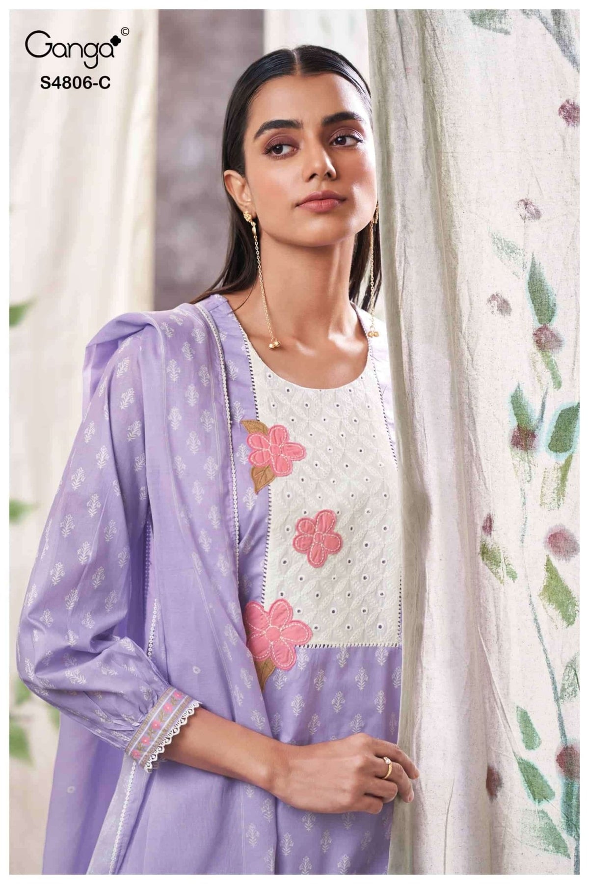 Ganga Fashion Ekaaya 4806 Premium Cotton Dress Material - Amrah Wholesale
