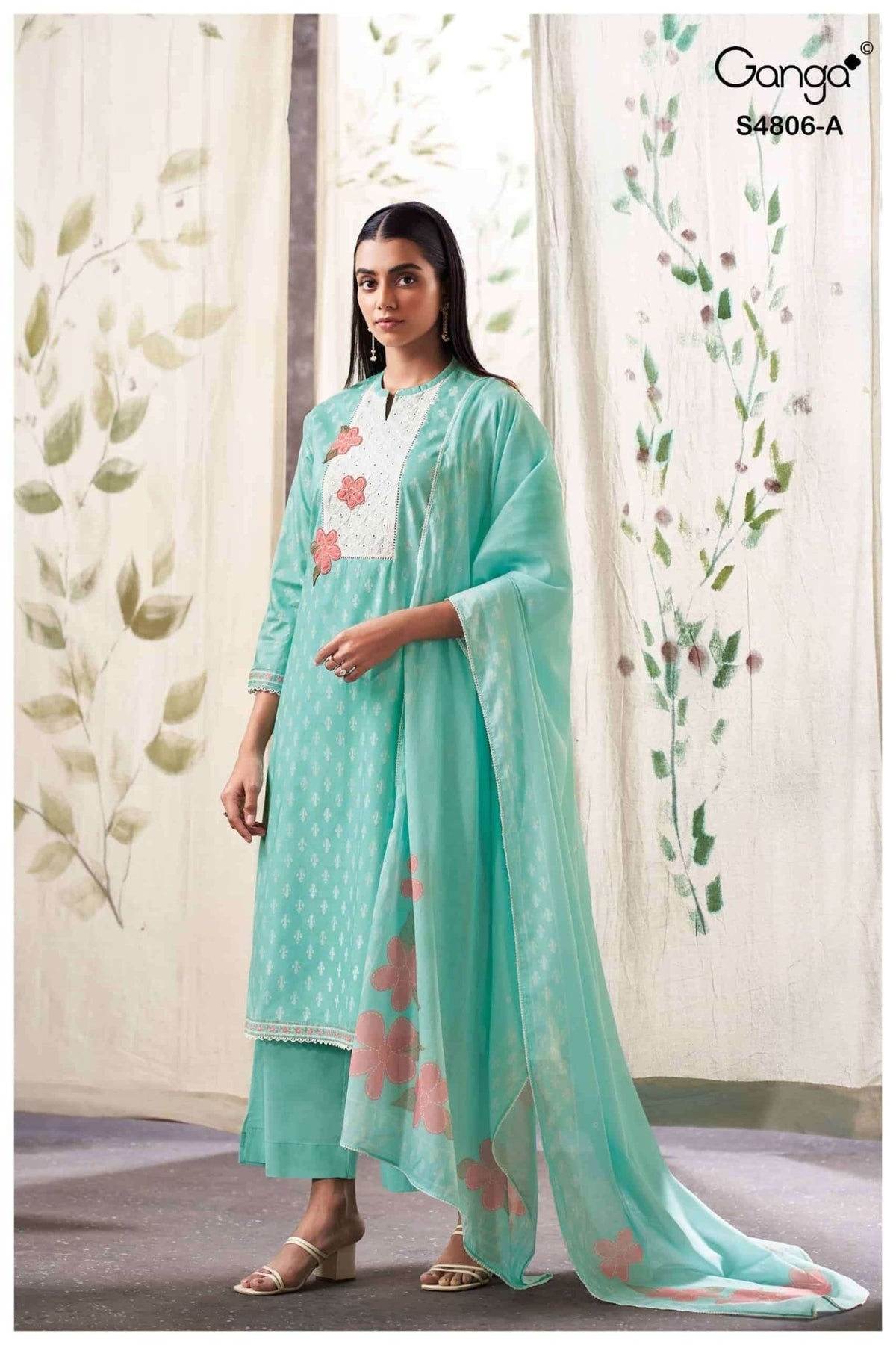 Ganga Fashion Ekaaya 4806 Premium Cotton Dress Material - Amrah Wholesale
