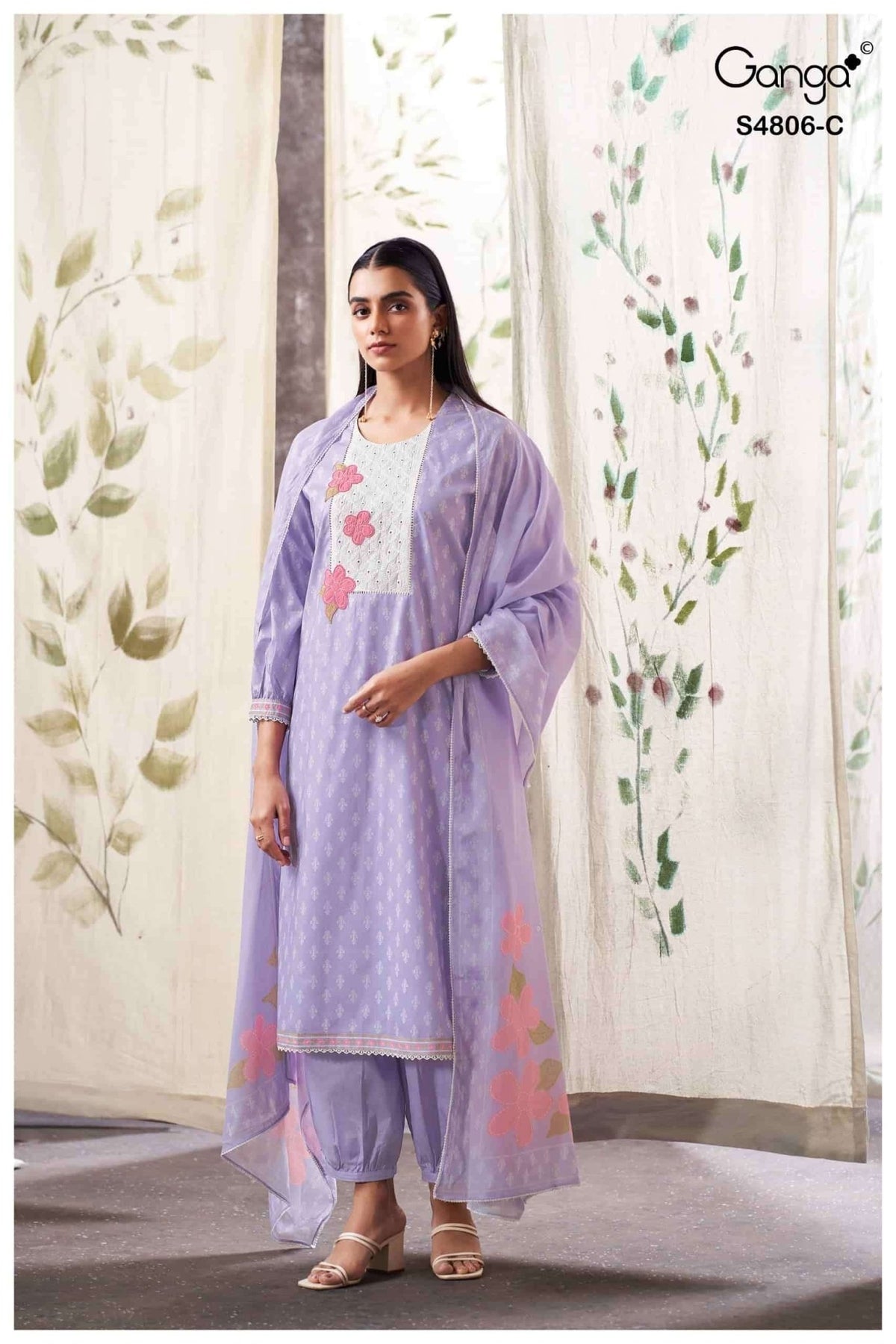 Ganga Fashion Ekaaya 4806 Premium Cotton Dress Material - Amrah Wholesale