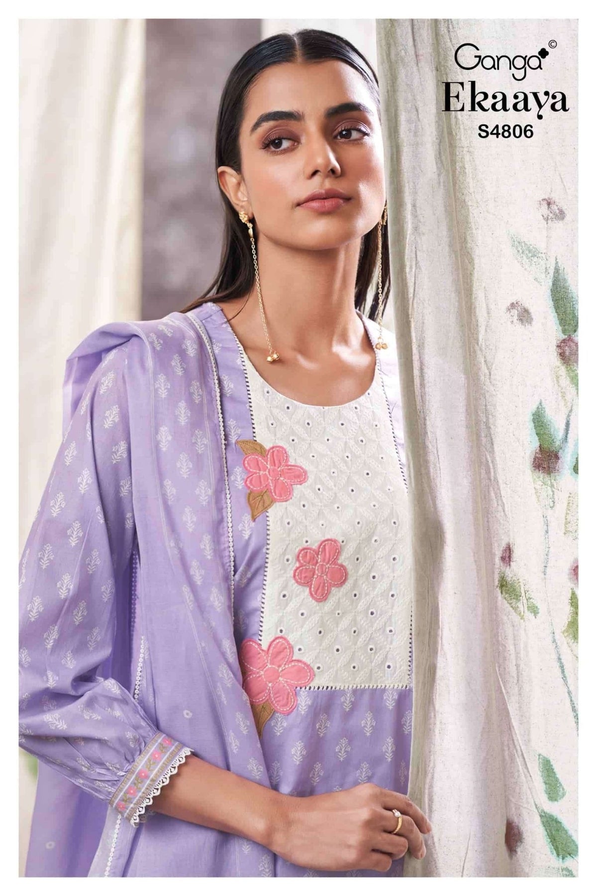 Ganga Fashion Ekaaya 4806 Premium Cotton Dress Material - Amrah Wholesale