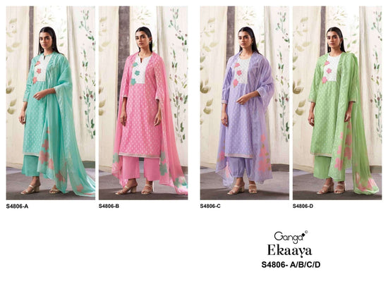 Ganga Fashion Ekaaya 4806 Premium Cotton Dress Material - Amrah Wholesale