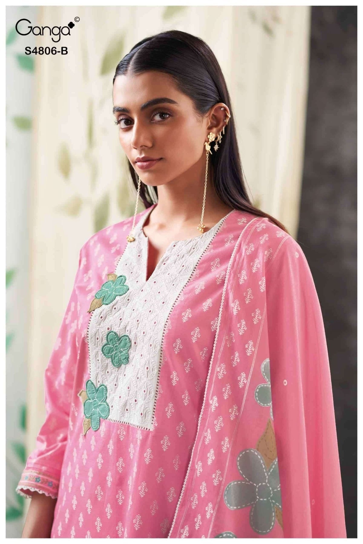 Ganga Fashion Ekaaya 4806 Premium Cotton Dress Material - Amrah Wholesale