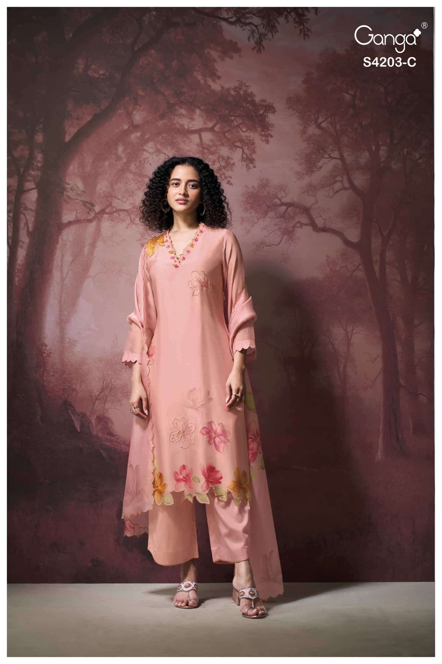 Ganga Fashion Ekthara 4203 Pure Bemberg Silk Designer Dress Material