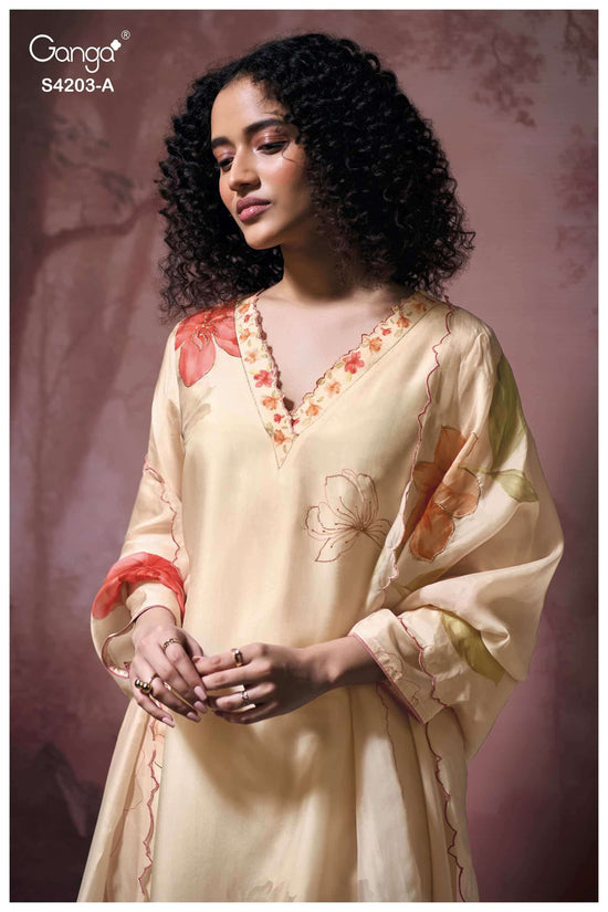 Ganga Fashion Ekthara 4203 Pure Bemberg Silk Designer Dress Material