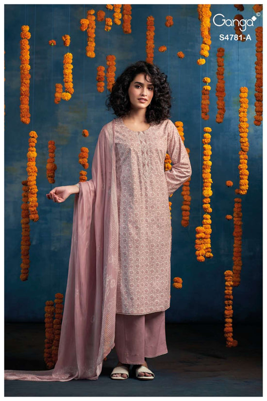 Ganga Fashion Elise 4781 Dress Material Wholesale Catalogue - Amrah Wholesale