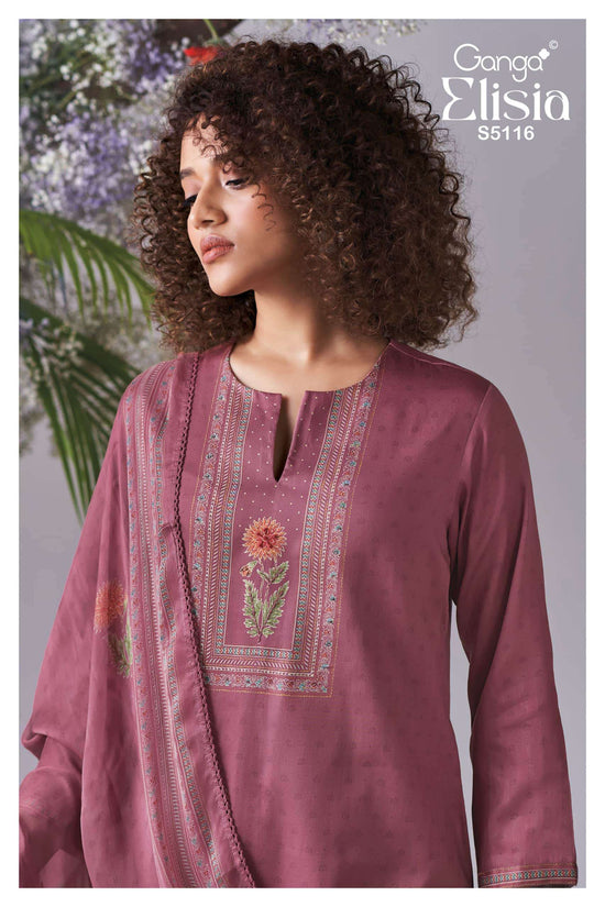 Ganga Fashion Elisia 5116 Premium Cotton Satin Dress Material