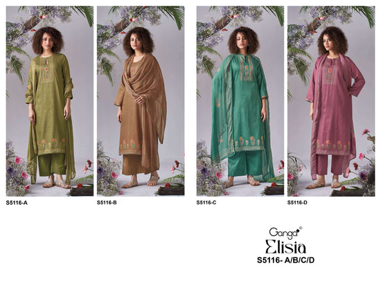 Ganga Fashion Elisia 5116 Premium Cotton Satin Dress Material
