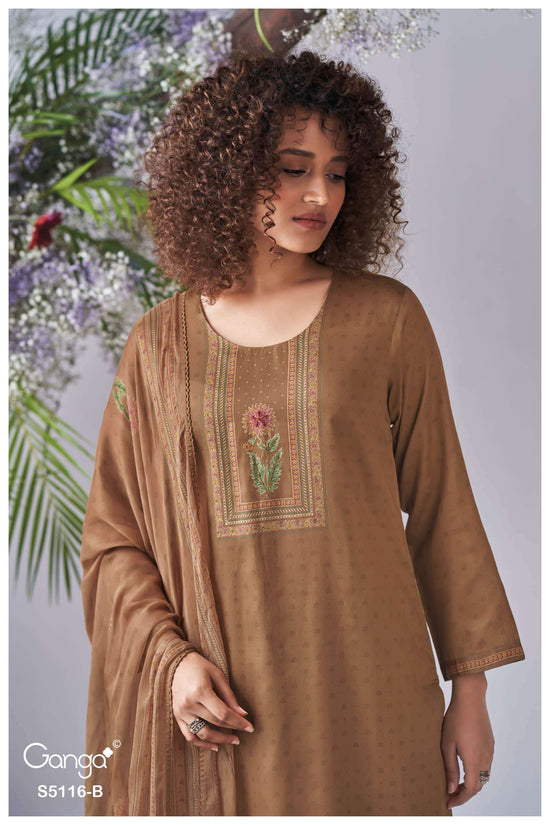 Ganga Fashion Elisia 5116 Premium Cotton Satin Dress Material