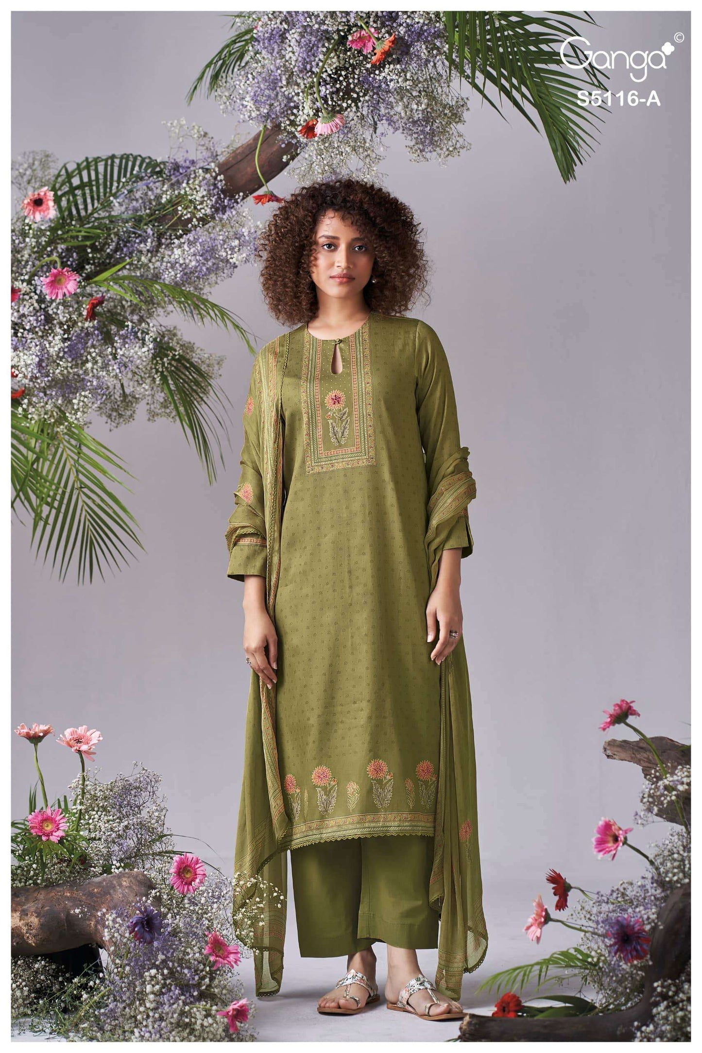 Ganga Fashion Elisia 5116 Premium Cotton Satin Dress Material