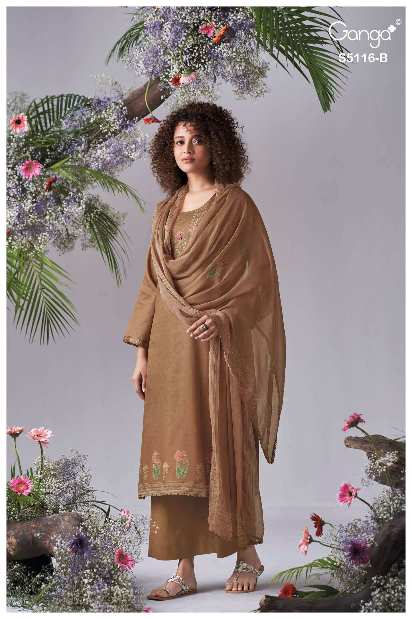 Ganga Fashion Elisia 5116 Premium Cotton Satin Dress Material