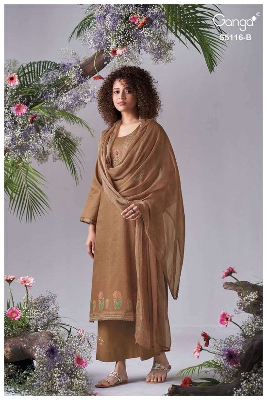 Ganga Fashion Elisia 5116 Premium Cotton Satin Dress Material