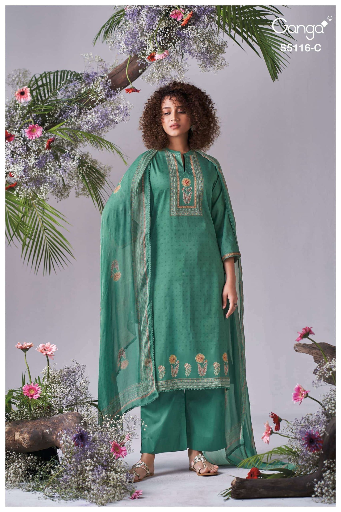 Ganga Fashion Elisia 5116 Premium Cotton Satin Dress Material