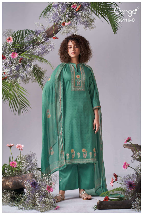 Ganga Fashion Elisia 5116 Premium Cotton Satin Dress Material
