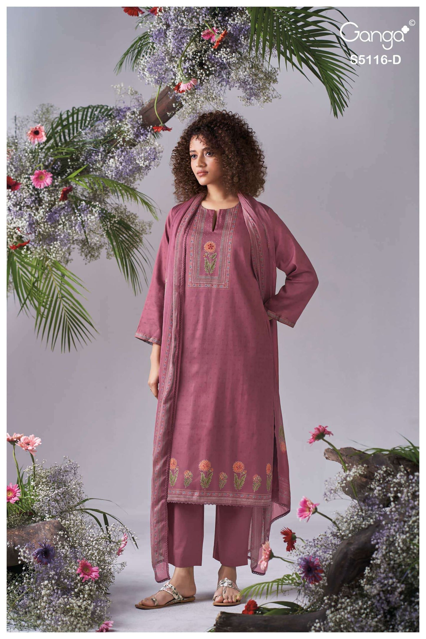 Ganga Fashion Elisia 5116 Premium Cotton Satin Dress Material