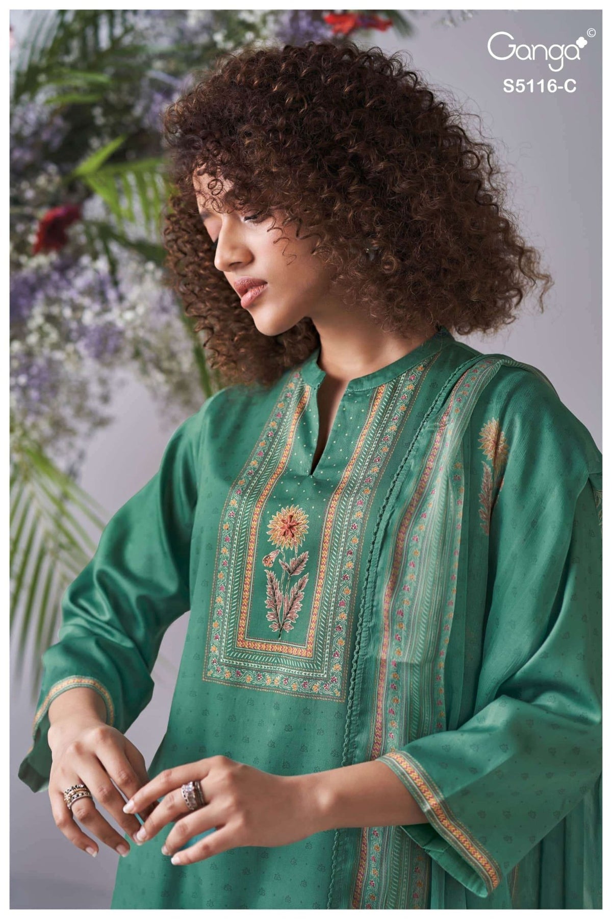 Ganga Fashion Elisia 5116 Premium Cotton Satin Dress Material - Amrah Wholesale