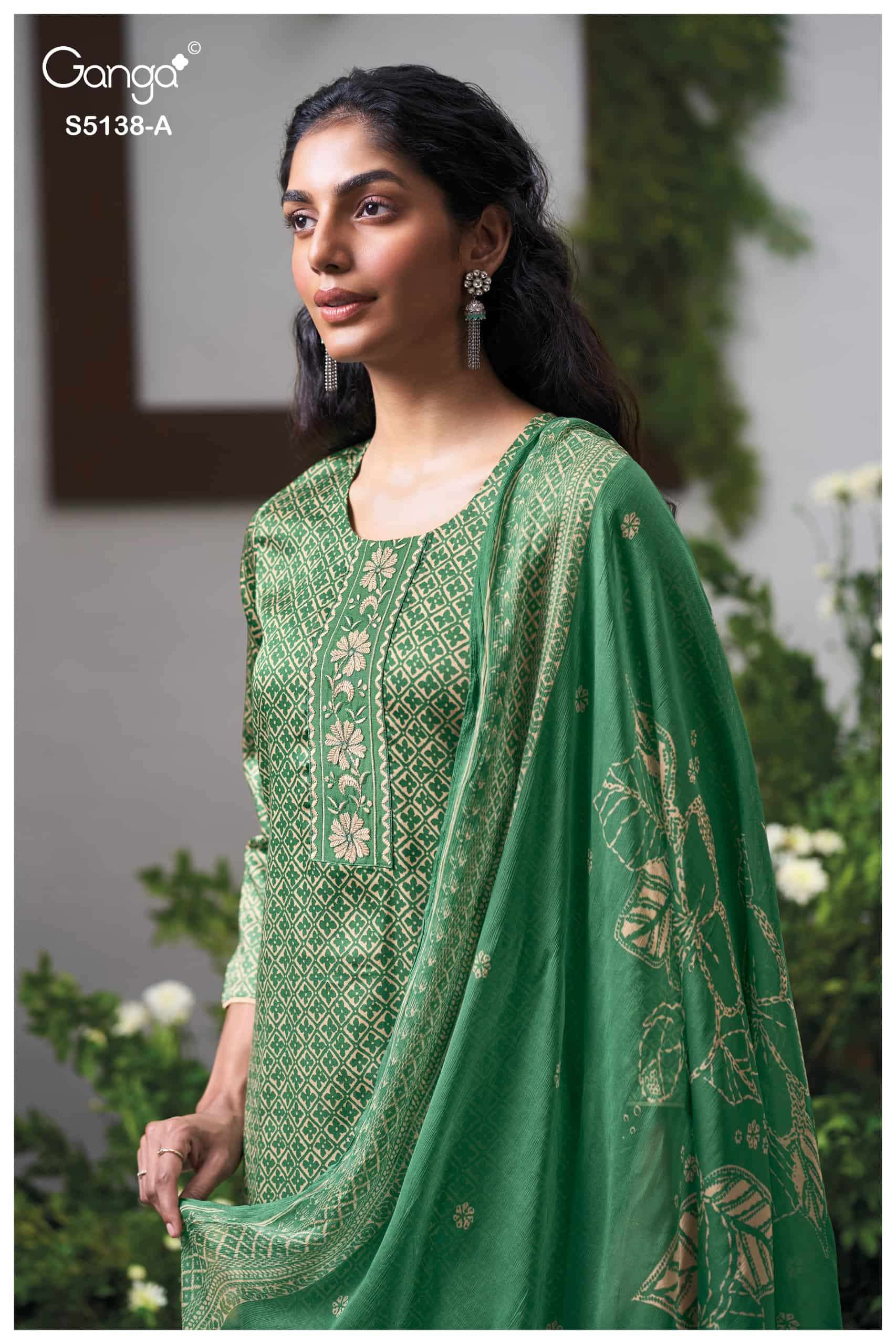 Ganga Fashion Elnaaz 5138 Premium Cotton Satin Dress Material