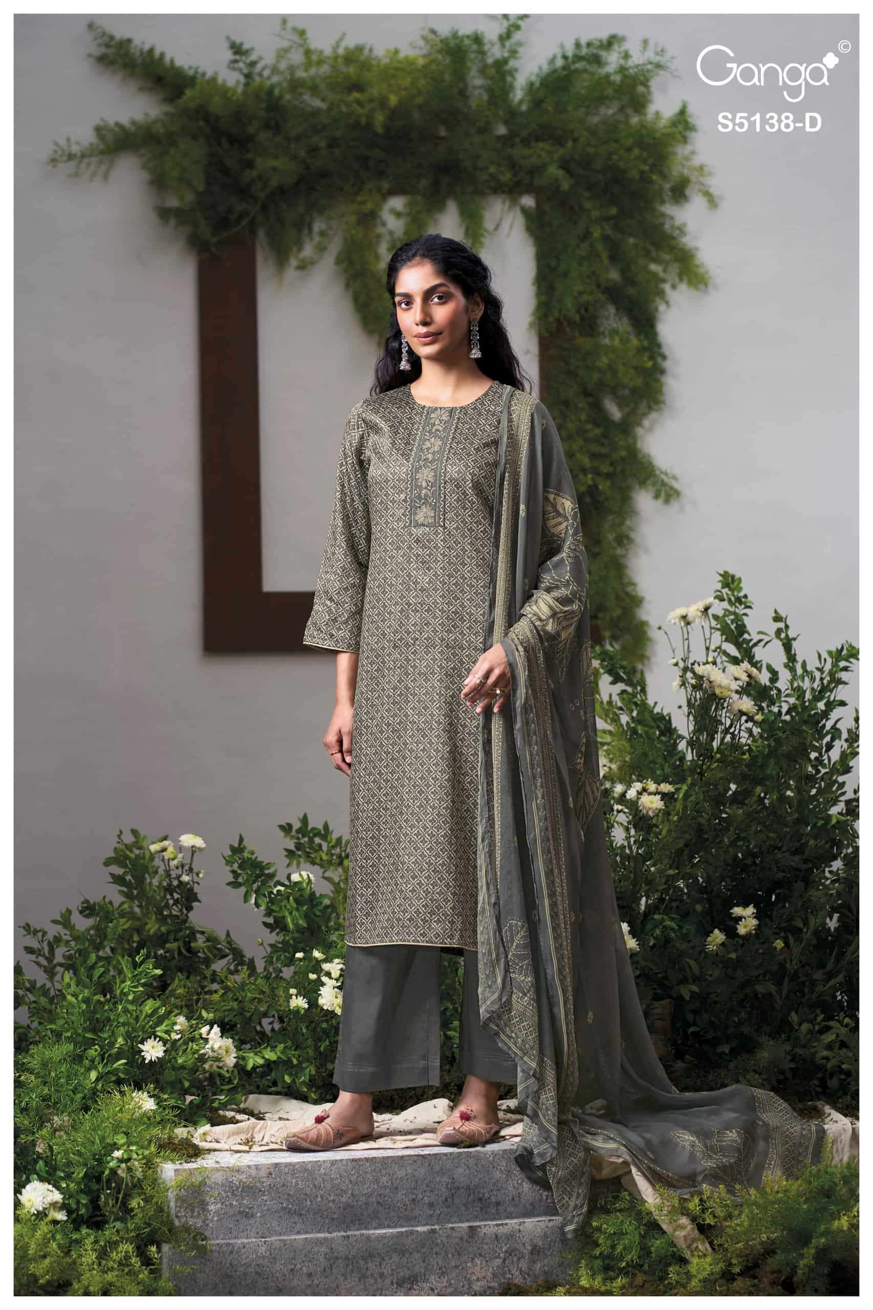 Ganga Fashion Elnaaz 5138 Premium Cotton Satin Dress Material