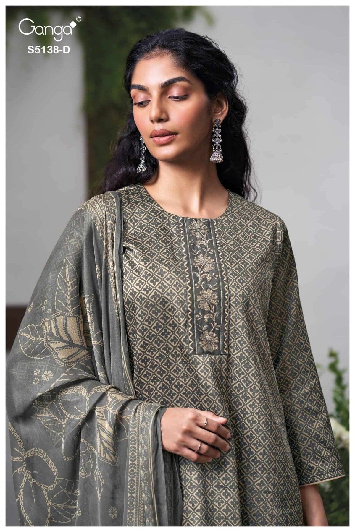Ganga Fashion Elnaaz 5138 Premium Cotton Satin Dress Material - Amrah Wholesale