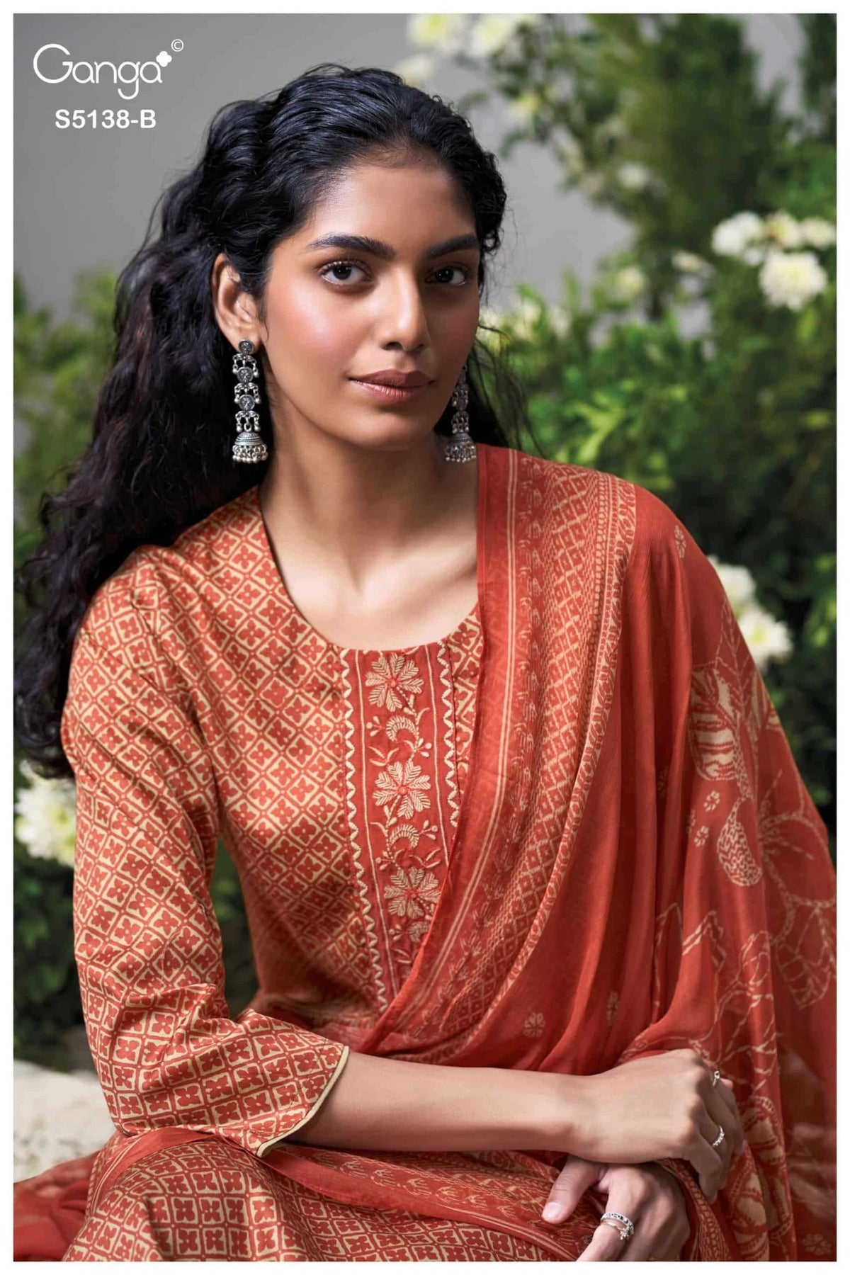 Ganga Fashion Elnaaz 5138 Premium Cotton Satin Dress Material - Amrah Wholesale