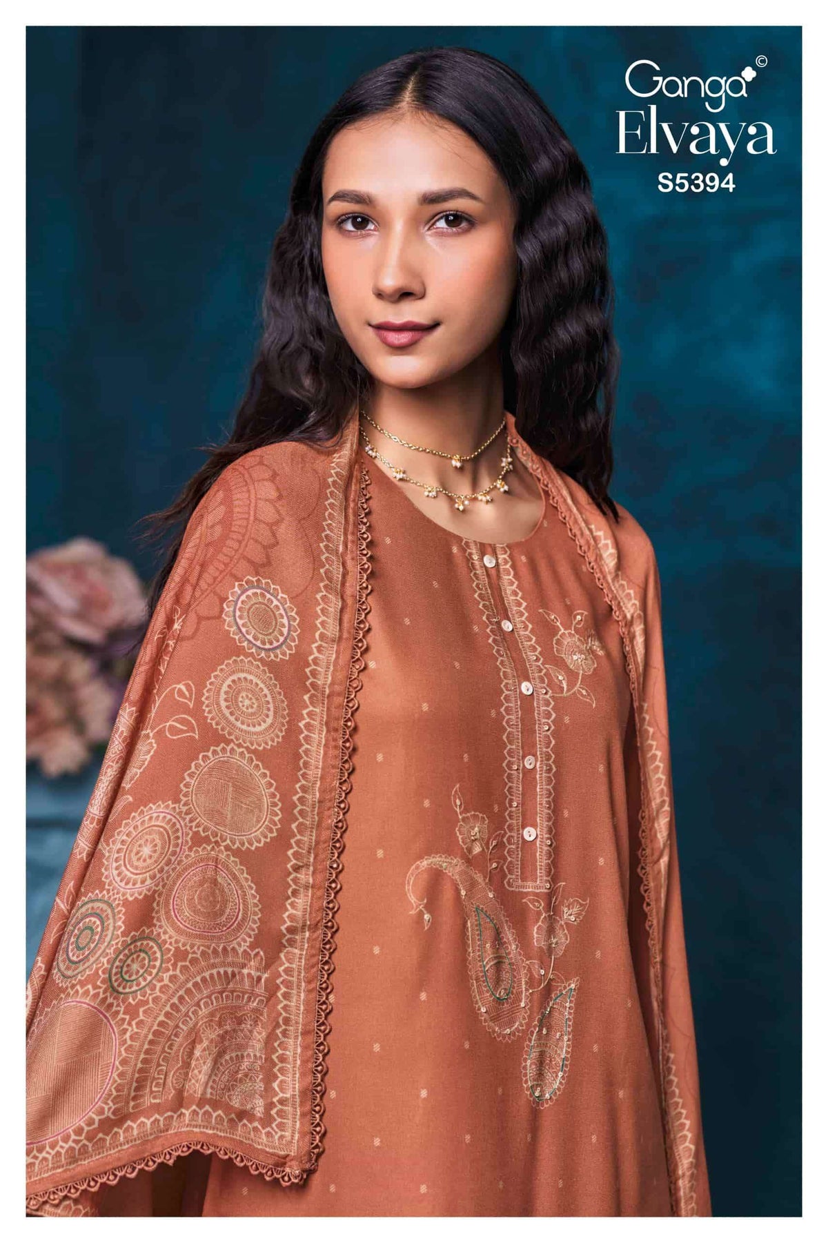 Ganga Fashion Elvaya 5394 Pure Wool Pashmina Winter Suit
