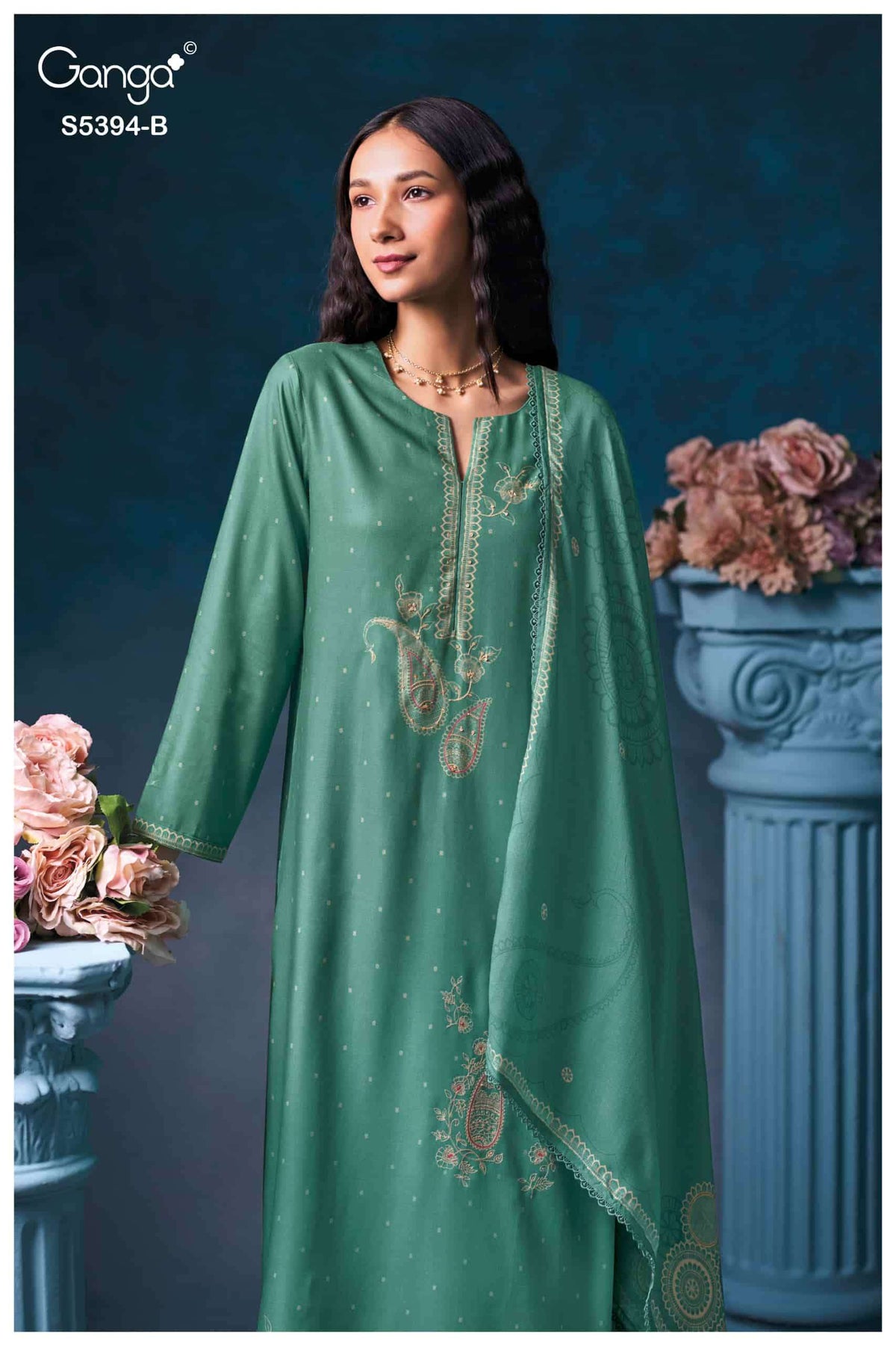 Ganga Fashion Elvaya 5394 Pure Wool Pashmina Winter Suit