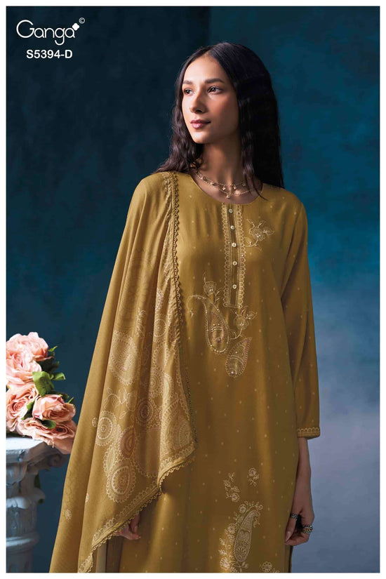 Ganga Fashion Elvaya 5394 Pure Wool Pashmina Winter Suit