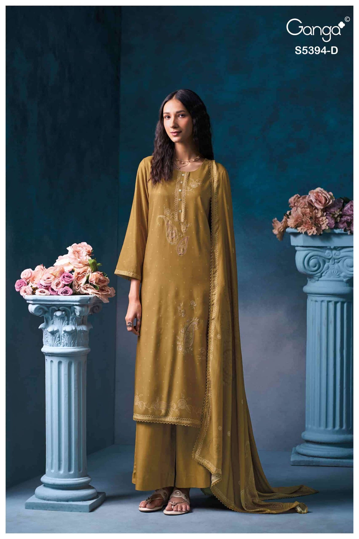 Ganga Fashion Elvaya 5394 Pure Wool Pashmina Winter Suit