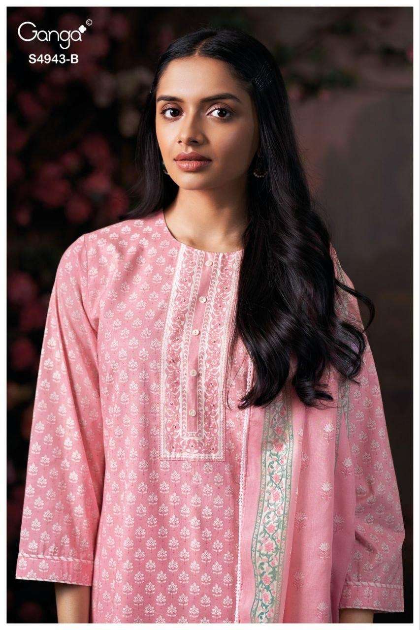 Ganga Fashion Elyndra 4943 Premium Cotton Dress Material - Amrah Wholesale