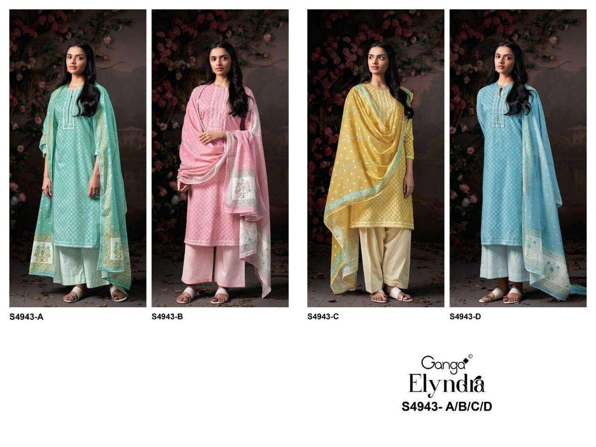 Ganga Fashion Elyndra 4943 Premium Cotton Dress Material - Amrah Wholesale