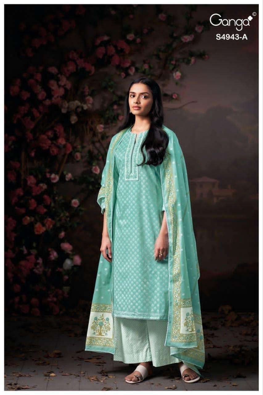Ganga Fashion Elyndra 4943 Premium Cotton Dress Material - Amrah Wholesale