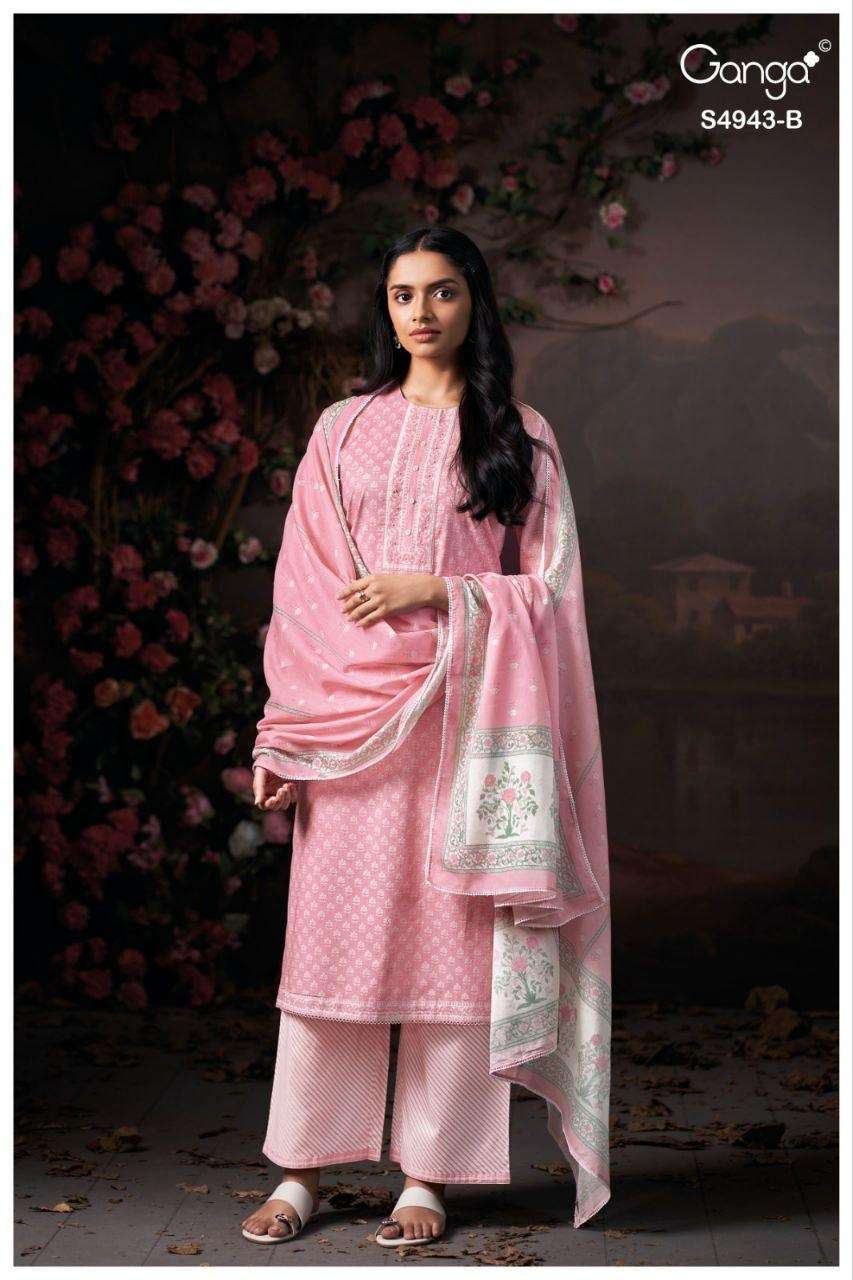 Ganga Fashion Elyndra 4943 Premium Cotton Dress Material - Amrah Wholesale